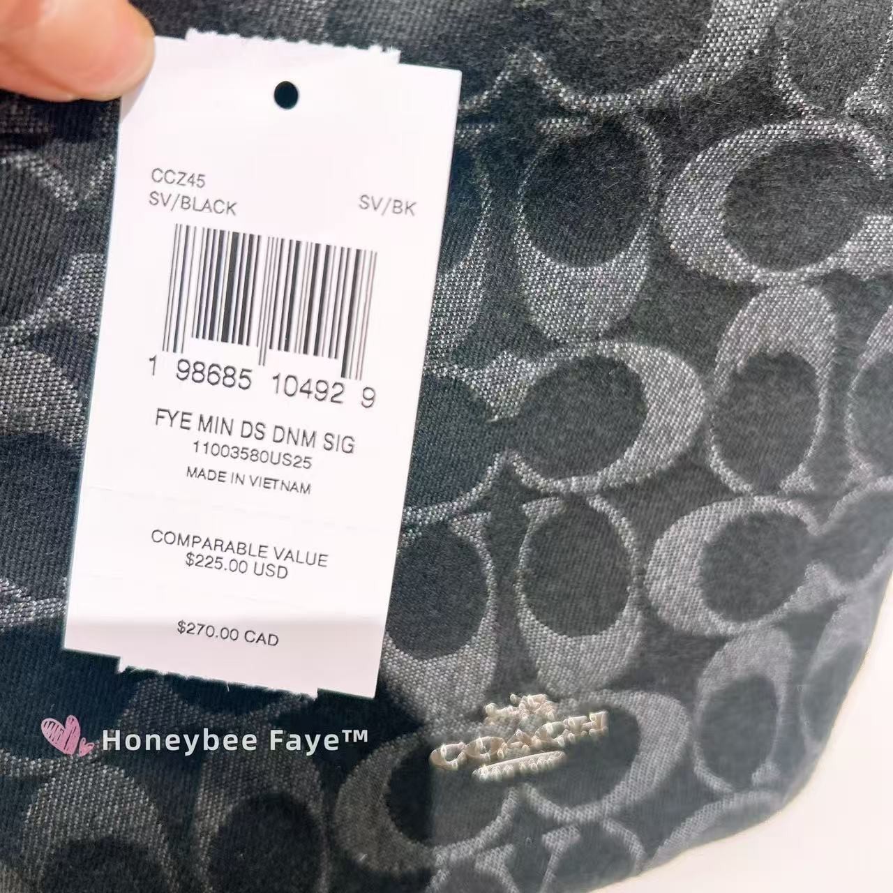 NWT Coach Faye Mini Drawstring Bag In Signature Denim CCZ45/CDE32