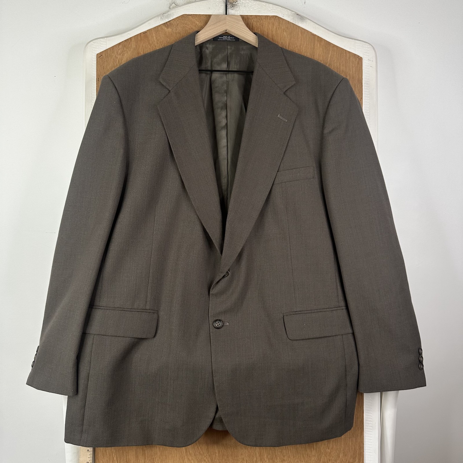 Towncraft Suit Mens 46L Brown 2 Button Polyester Wool Pants Mens 38×31 Canvased