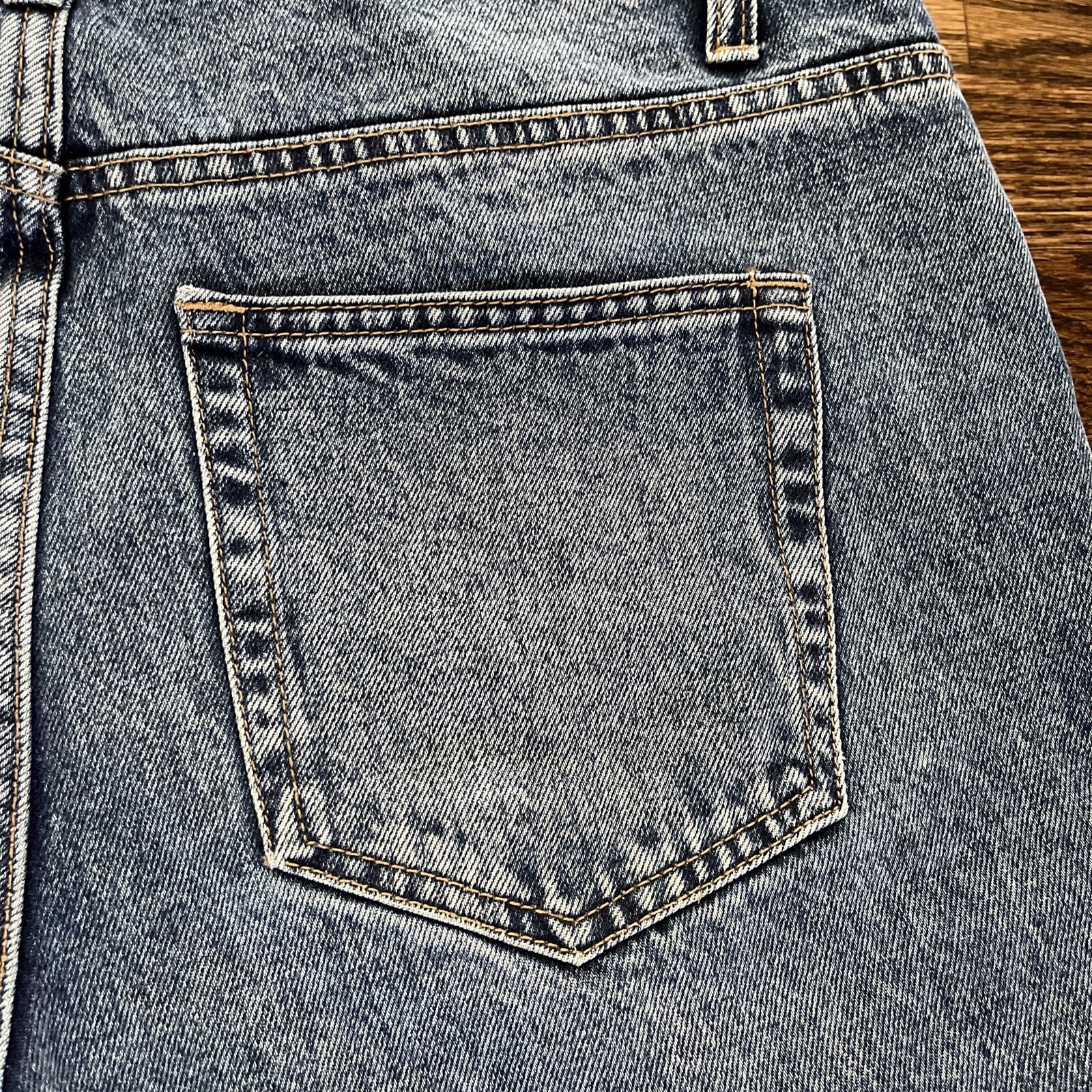 Bridge by Gly Denim Blue Jeans Distressed High Rise Mom Fit 33 X 30