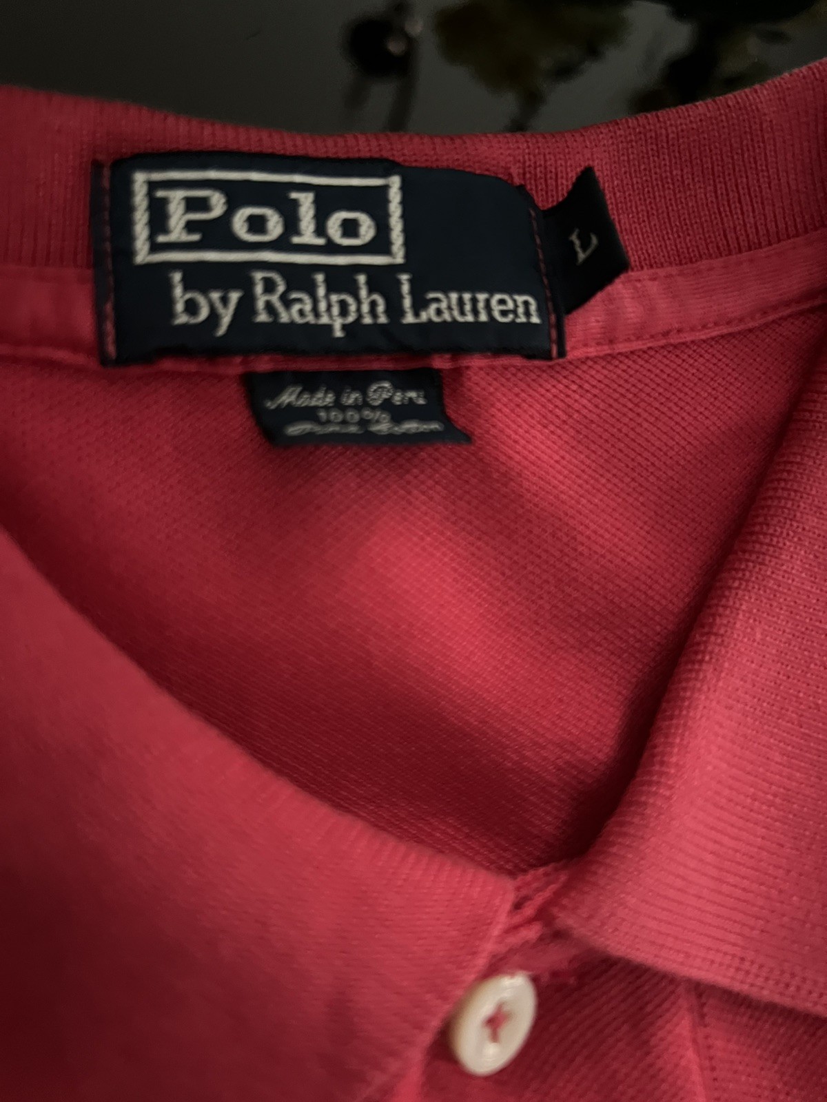 Polo Ralph Lauren soft red short sleeve polo collared shirt size L 100% cotton