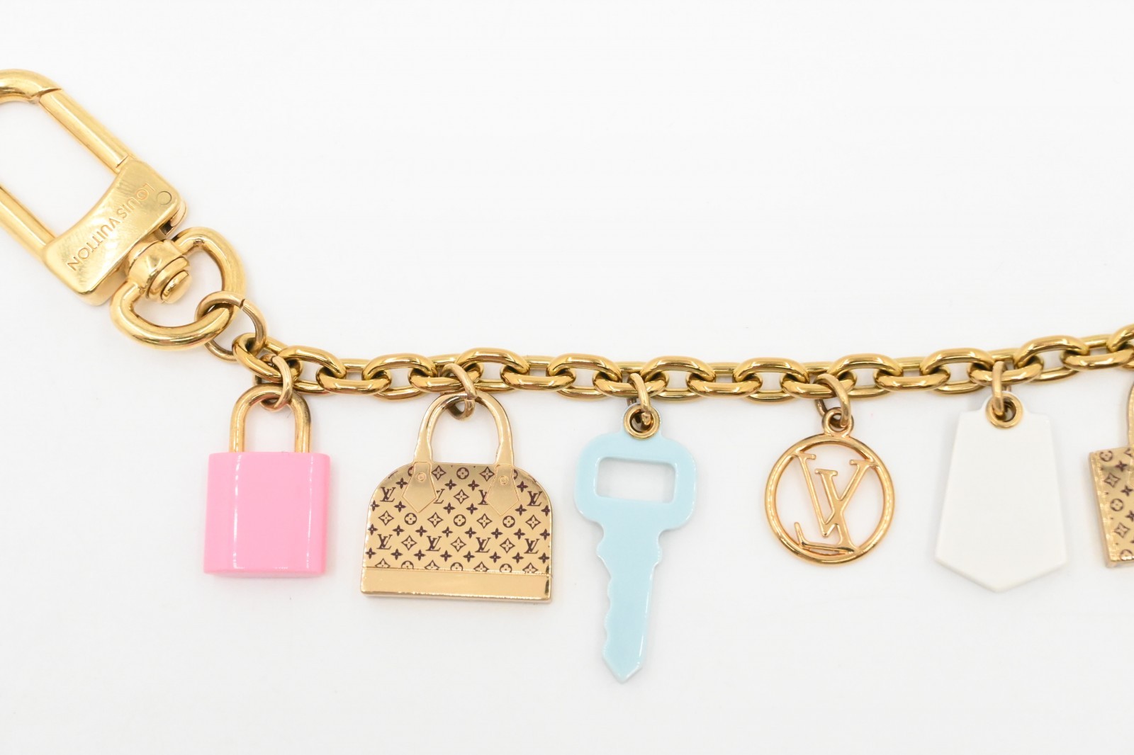 Authentic Louis Vuitton Bag Charm Chain Iconix M01372