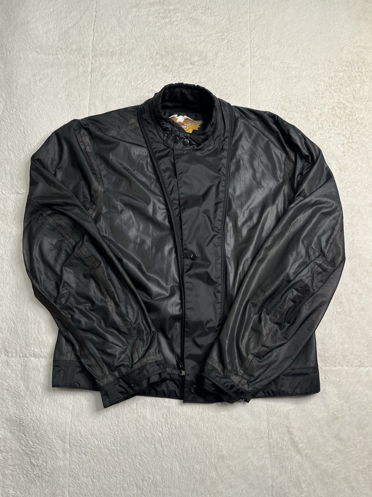 Vintage Harley Davidson FXRG Black Nylon Zip Button Jacket Mens M 90s Y2K 00s