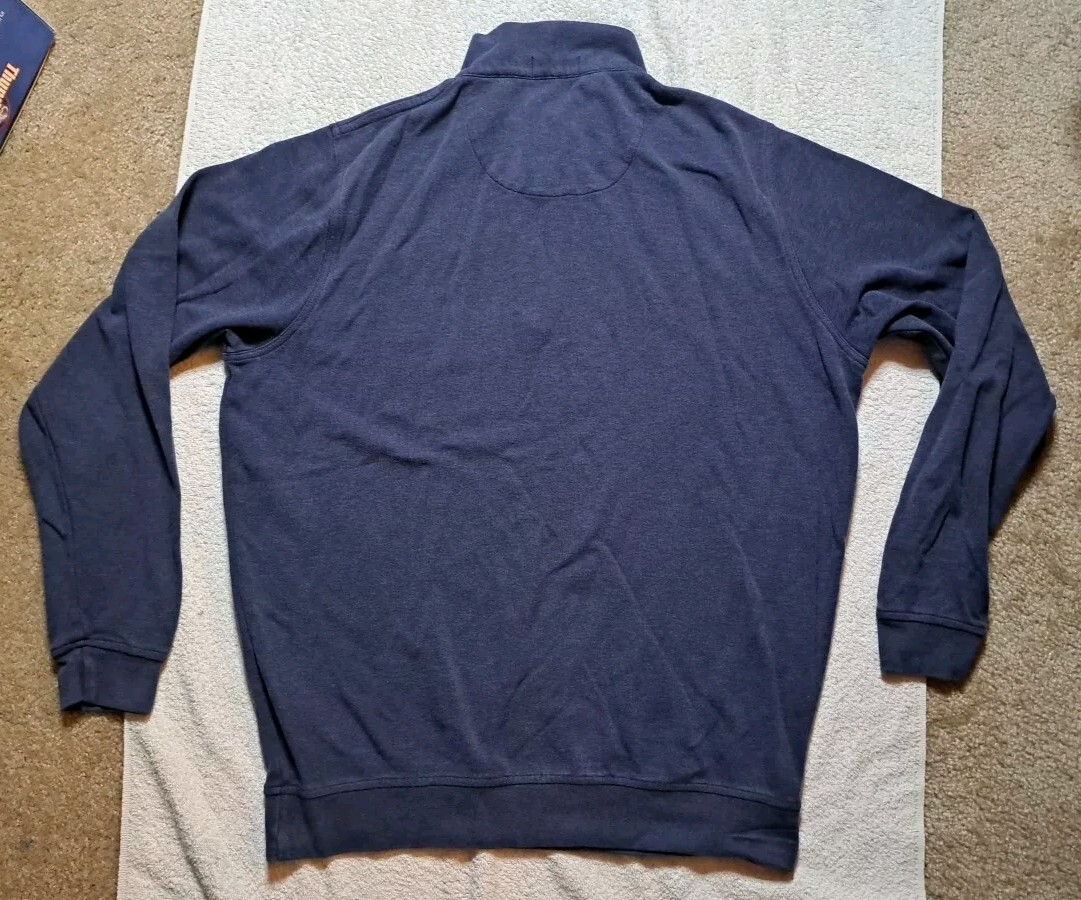 Peter Millar Sweater Mens Large Crown Comfort Worcester CC 1/4 Zip Blue Golf