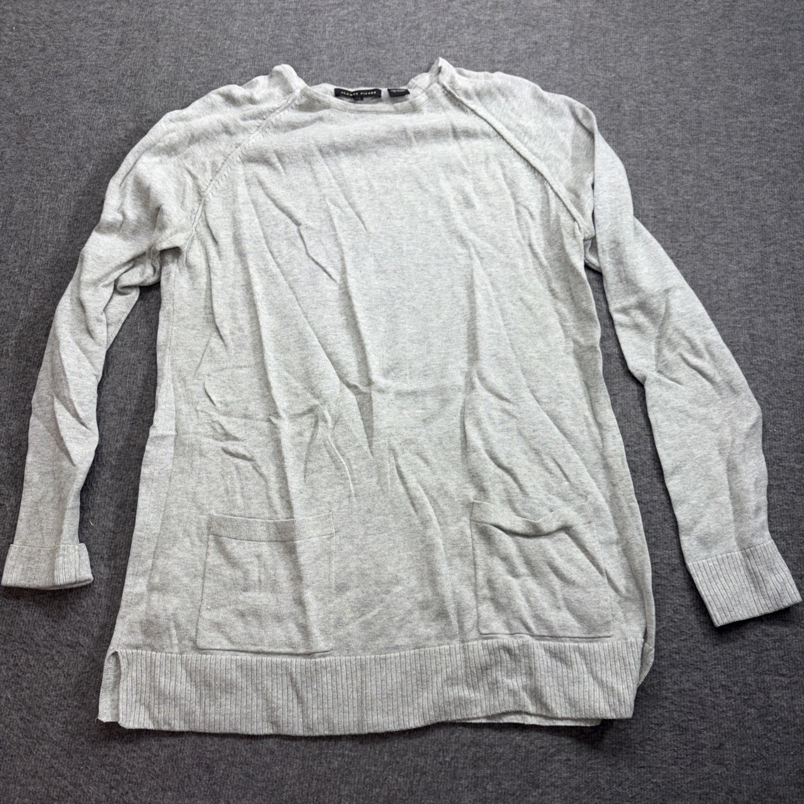 Jeanne Pierre women’s size medium gray 100% cotton knit sweater