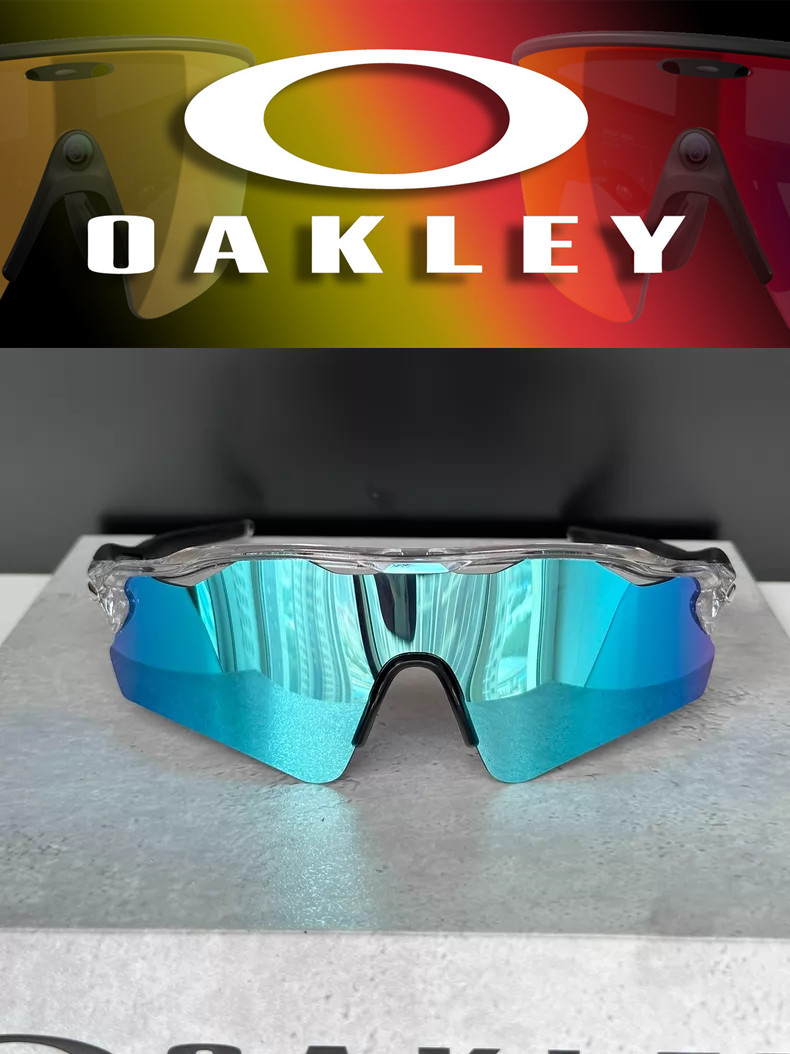 Oakley Radar Ev Path Sport Sunglasses OO9208 Clear Frame Sapphire Lenses