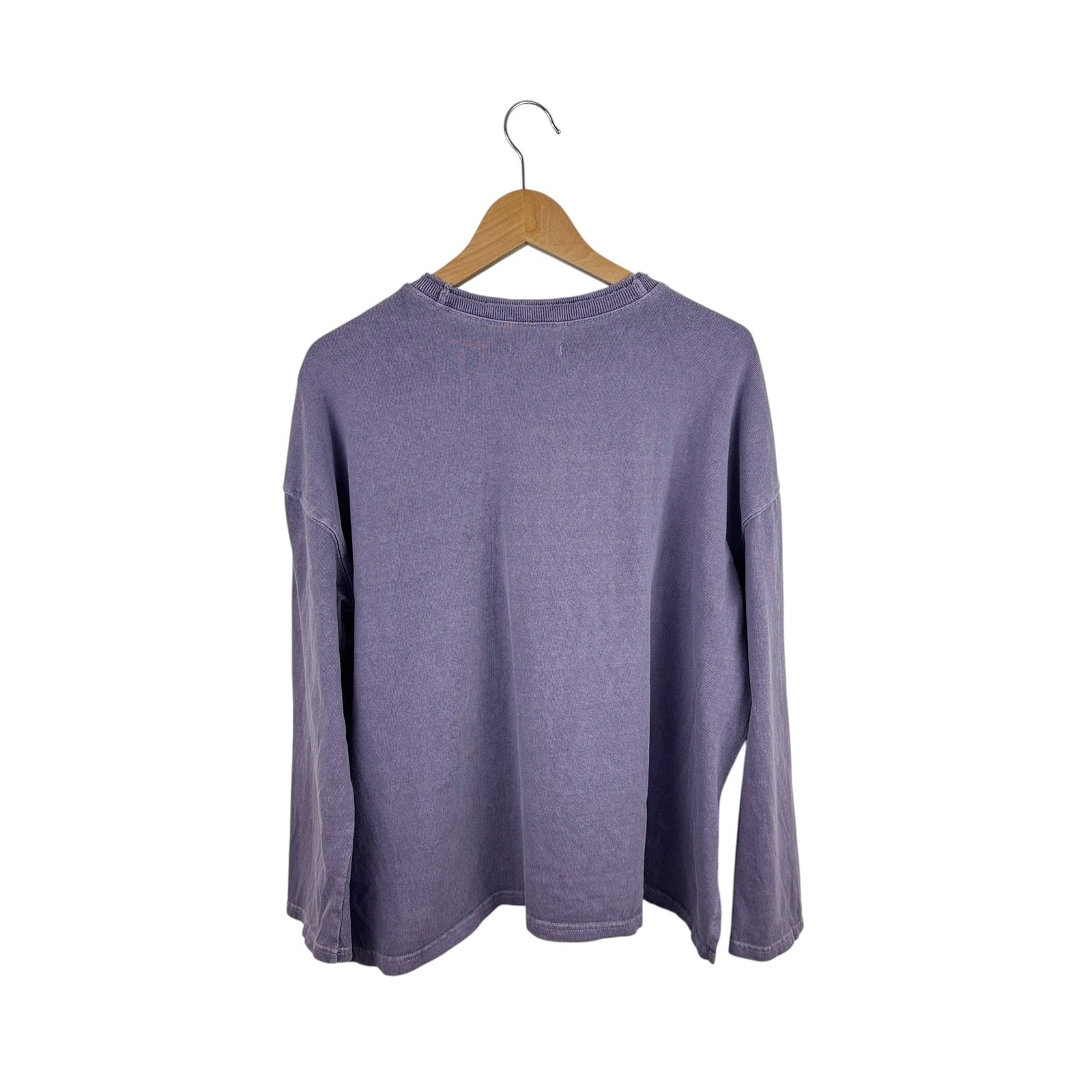 Madewell Garment-Dyed Relaxed Long Sleeve S Purple Cotton