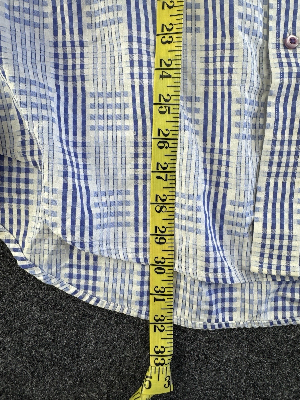Robert Graham Geo Check Long Sleeve Shirt Blue White Pattern Size Large