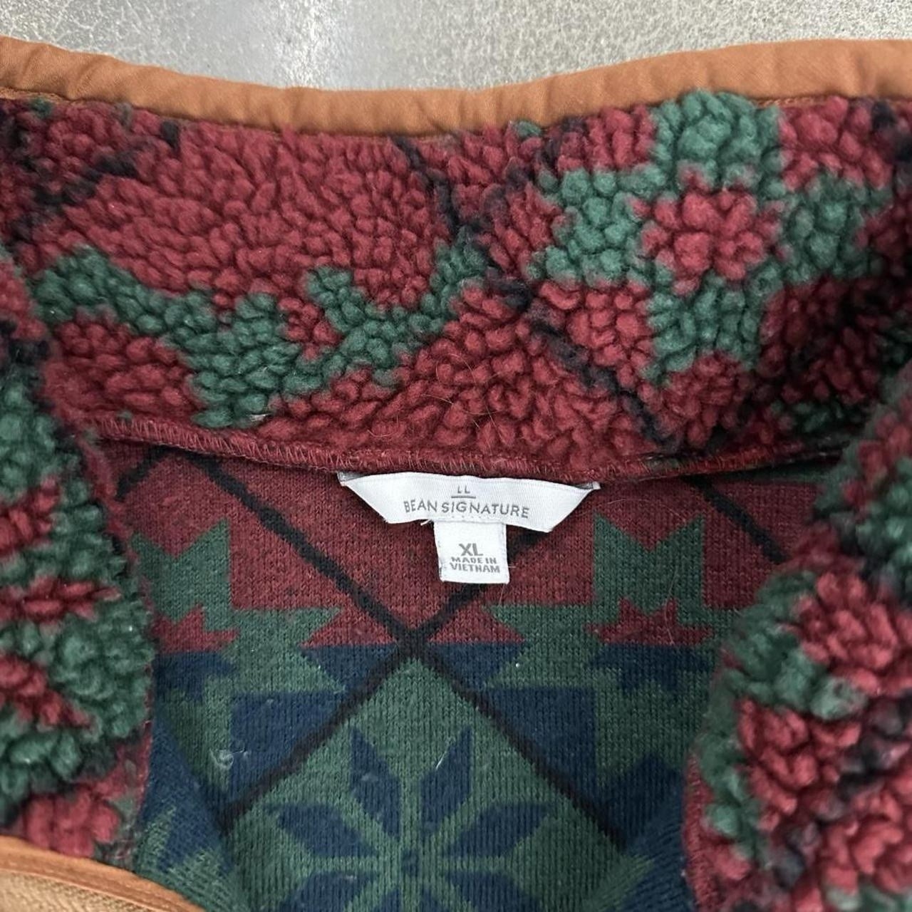 Vintage L.L. Bean Signature Aztec Fleece Quarter Zip Jacket – XL