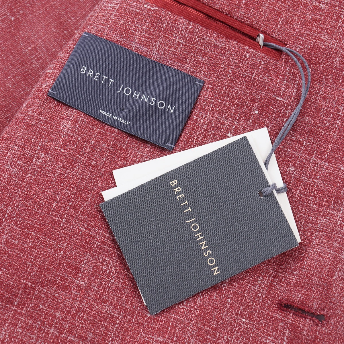 Brett Johnson Berry Red-Pink Woven Wool-Silk-Linen Sport Coat 42R (Eu 52) NWT