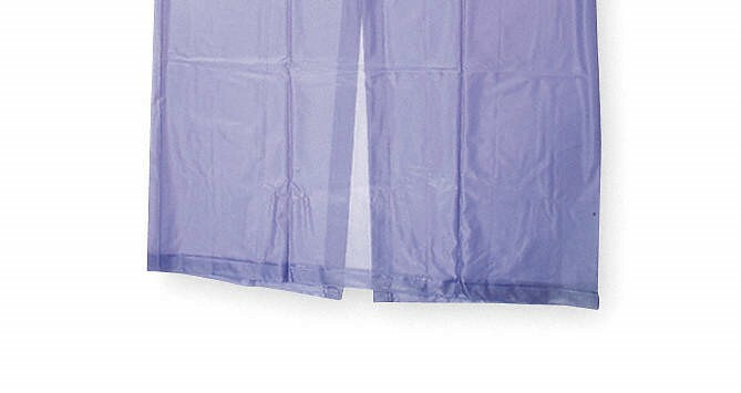Hoodless Rain Coat Jacket HEAVY Blue Vinyl Material Sealed Seams 8 Mil Festival