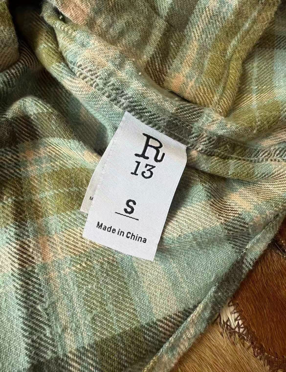 NWT R13 Boyfriend Shirt in Turquoise Plaid Size XS
