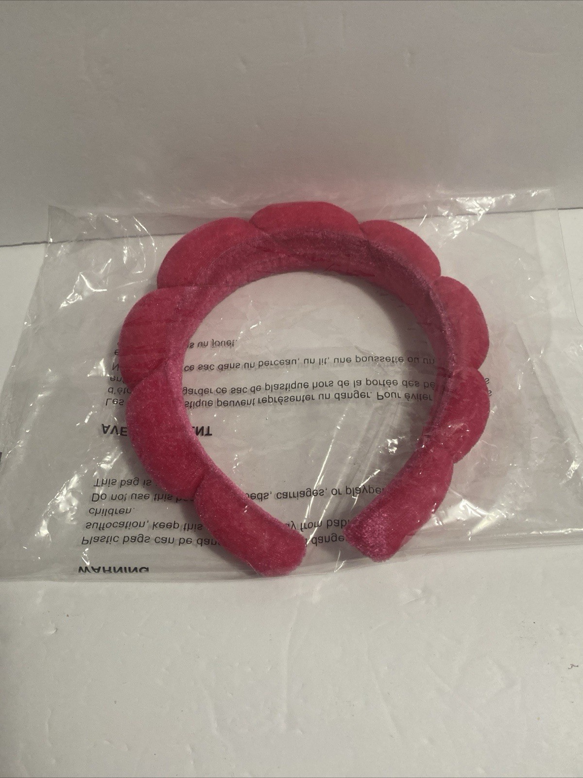 Spa Headband Cute Fashion Puffy Soft Padded Sponge Hot Pink Skincare Headband