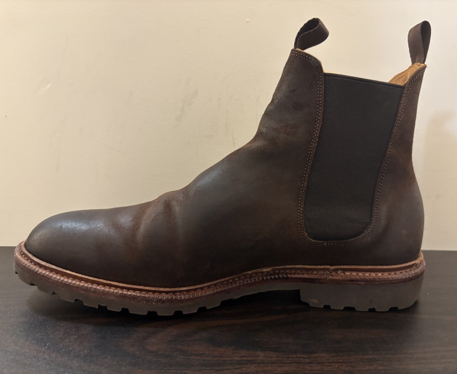 Meermin Wholecut Goodyear Welted Rust Waxy Commander CF Stead Suede Chelsea 10.5