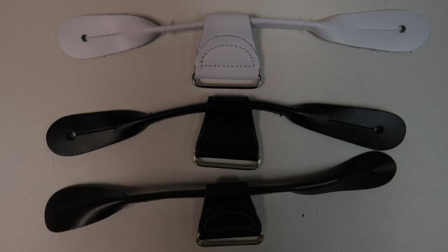 1″ Wide Gold Tone BUTTON ON Suspenders LEATHER EARS Many Colors. MADE IN USA