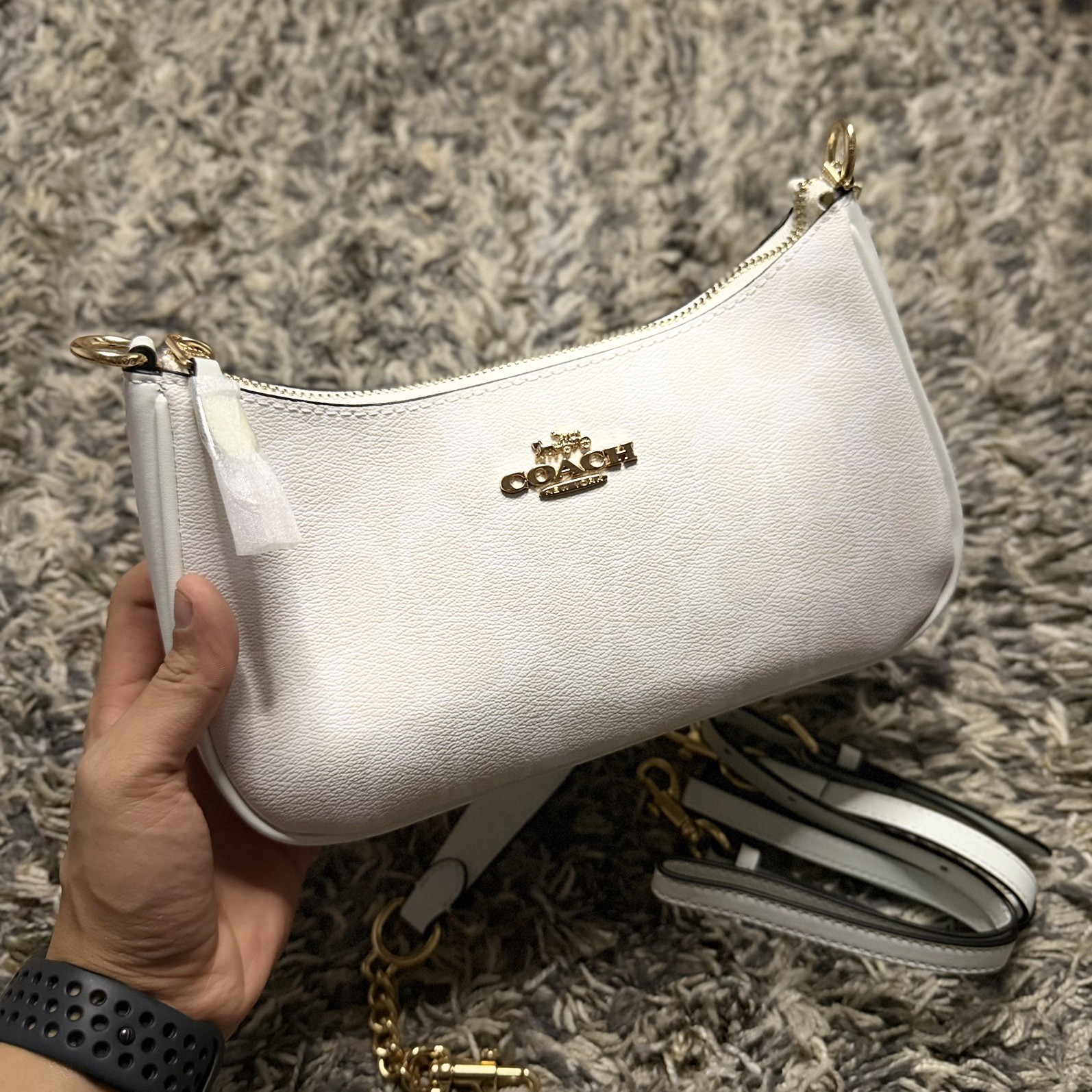 COACH Teri 2Way Shoulder Bag Signature Coated Canvas White CA548 outlet New