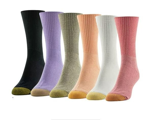 GOLD TOE Women’s 6 pack Turn cuff Socks Size 9-11 fits shoe size 6-9 Multi-Color