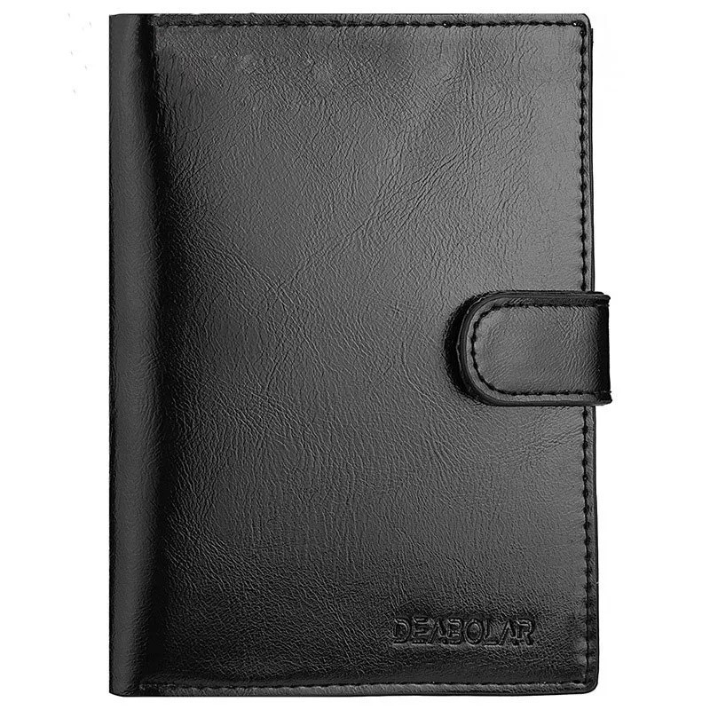High Capacity Men’s Passport Leather Wallet Multiple Card Slots and A Clear ID W