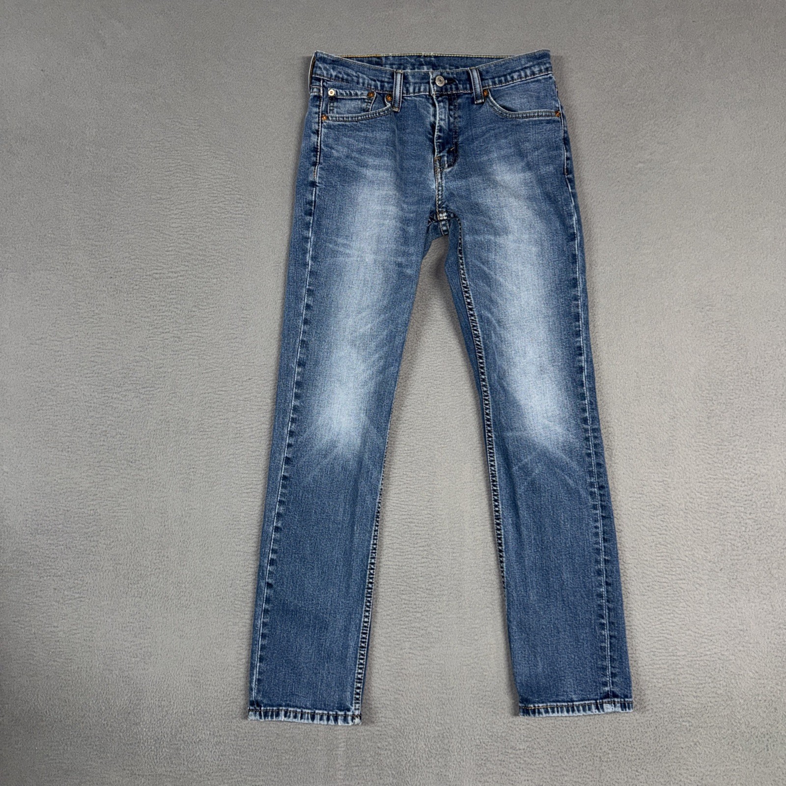 Levis Jeans Mens 30×32 (Fits 28×29) Blue 511 Slim Straight Distressed Denim