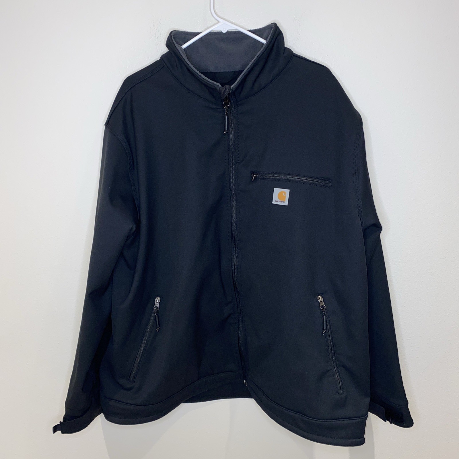Carhartt Crowley Soft Shell Jacket Men’s 3XL Black Fleece Lined Pockets Full Zip
