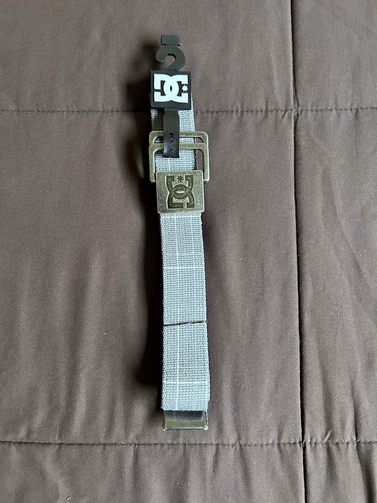 DC Shoes Patterns Web Belt Grey Cotton Canvas Vintage Skate Deadstock NWT Y2K