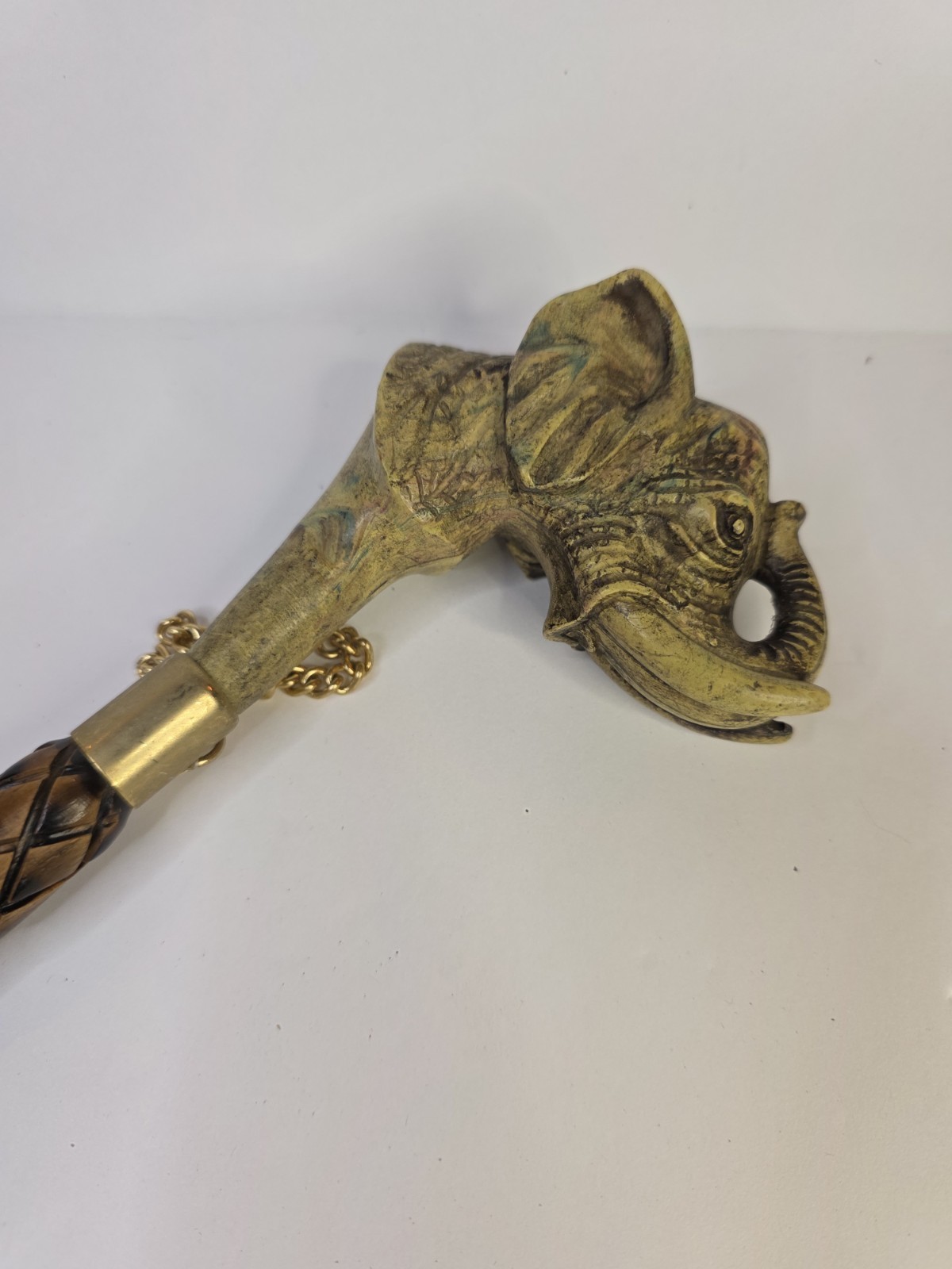 Vintage Italian Elephant Head Bamboo Resin Shoe Horn, 20 Inches