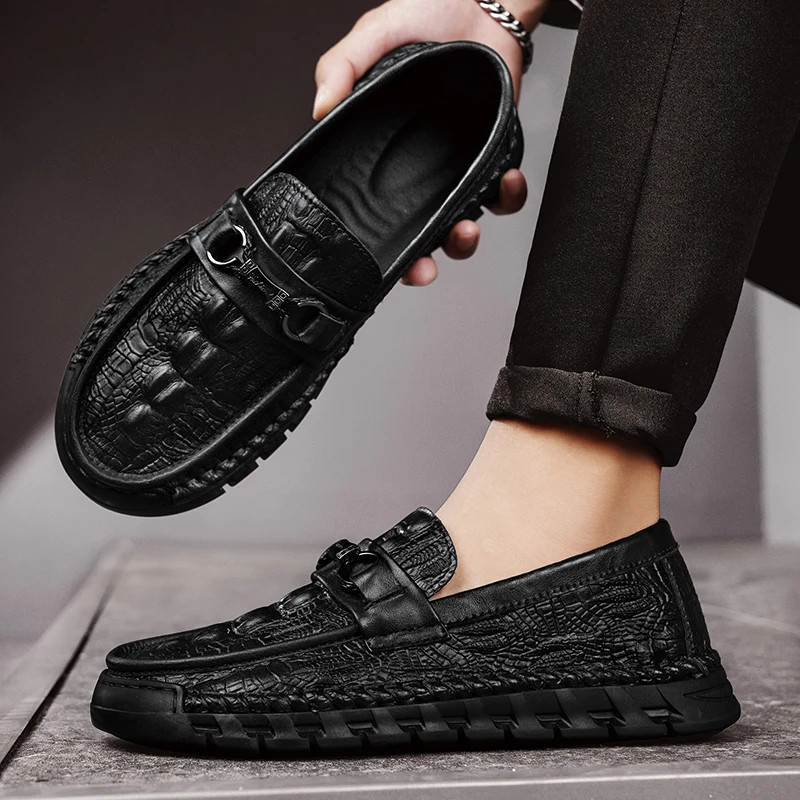 Men Business Dress Driving Moccasin Leather Loafers Shoes Outdoor Flats Shoes