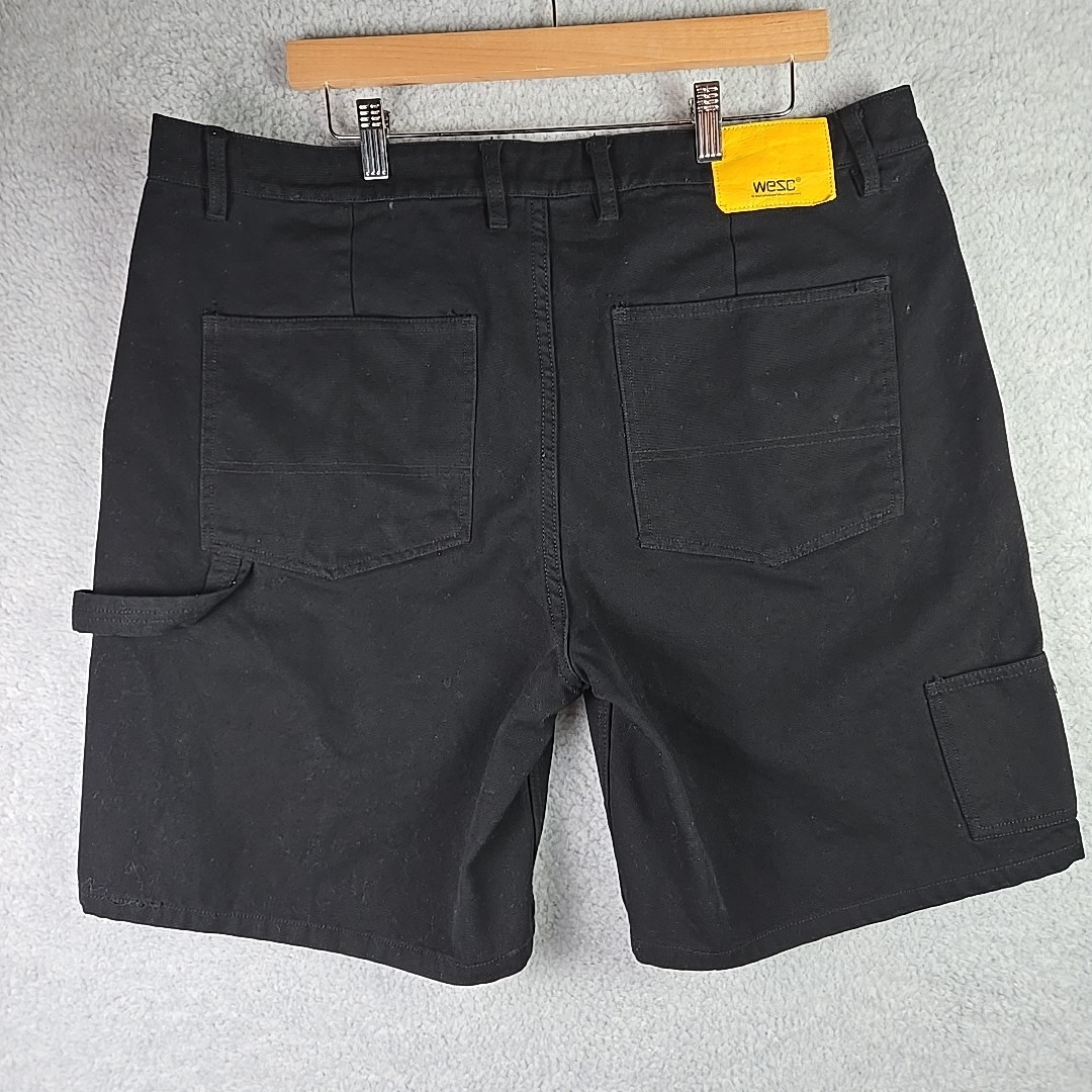 WESC Carpenter Shorts Mens Size 36 Black Heavyweight