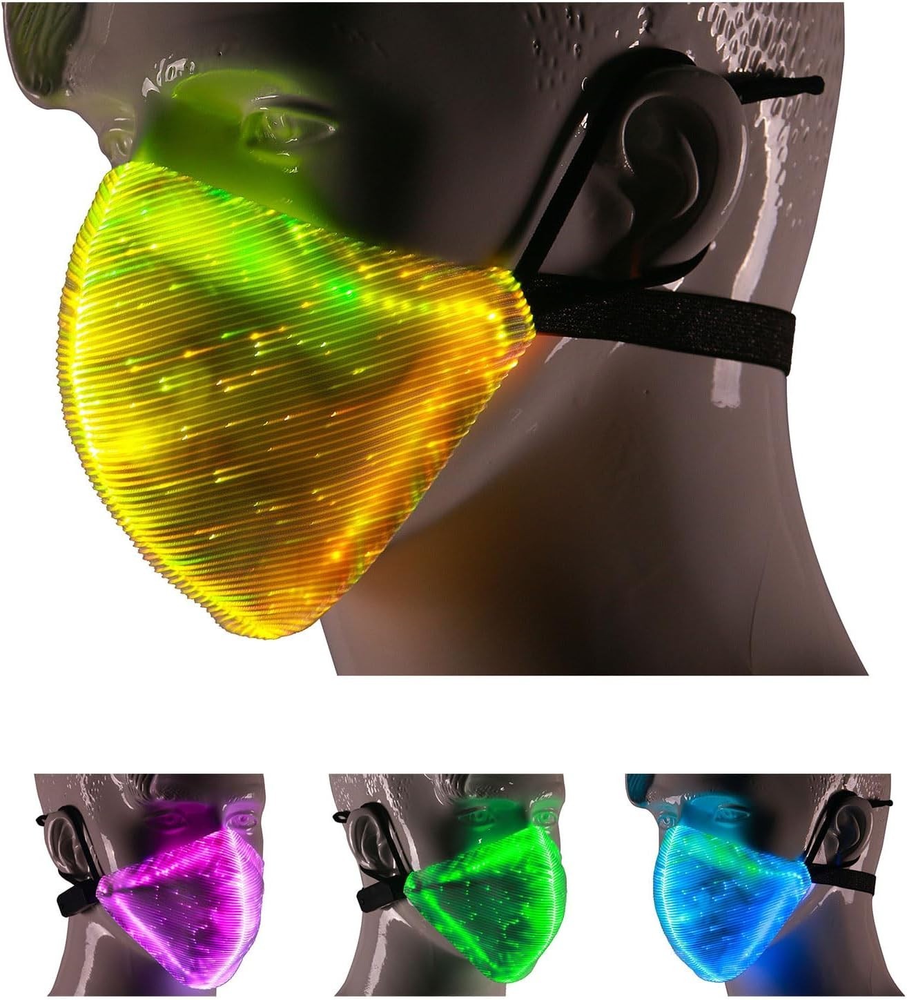 Versatile LED Light-Up Mask for All Occasions – Rechargeable, Adjustable Fit