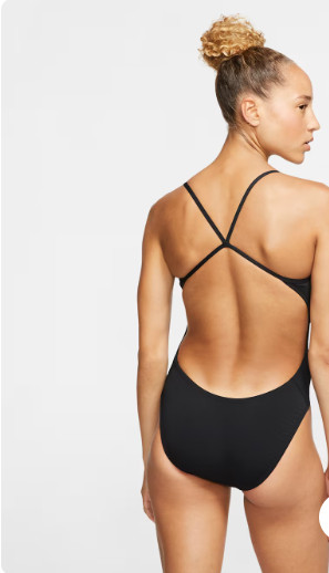 Nike Black One-Piece Swimsuit Size 10 Athletic Training Swim Suit EUC