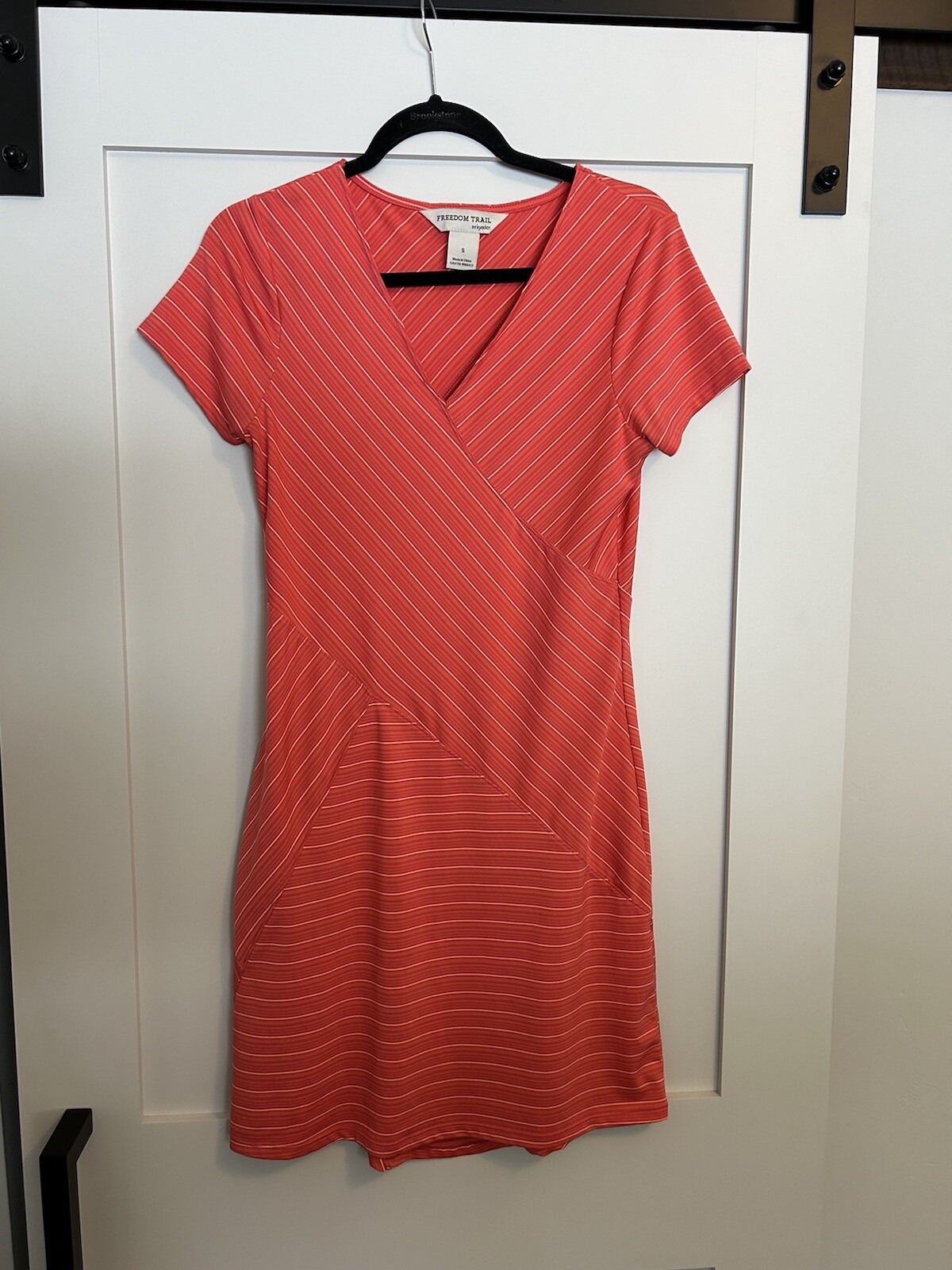 Freedom Trail by Kyodan Striped Stretch dress Size Small EUC Orange