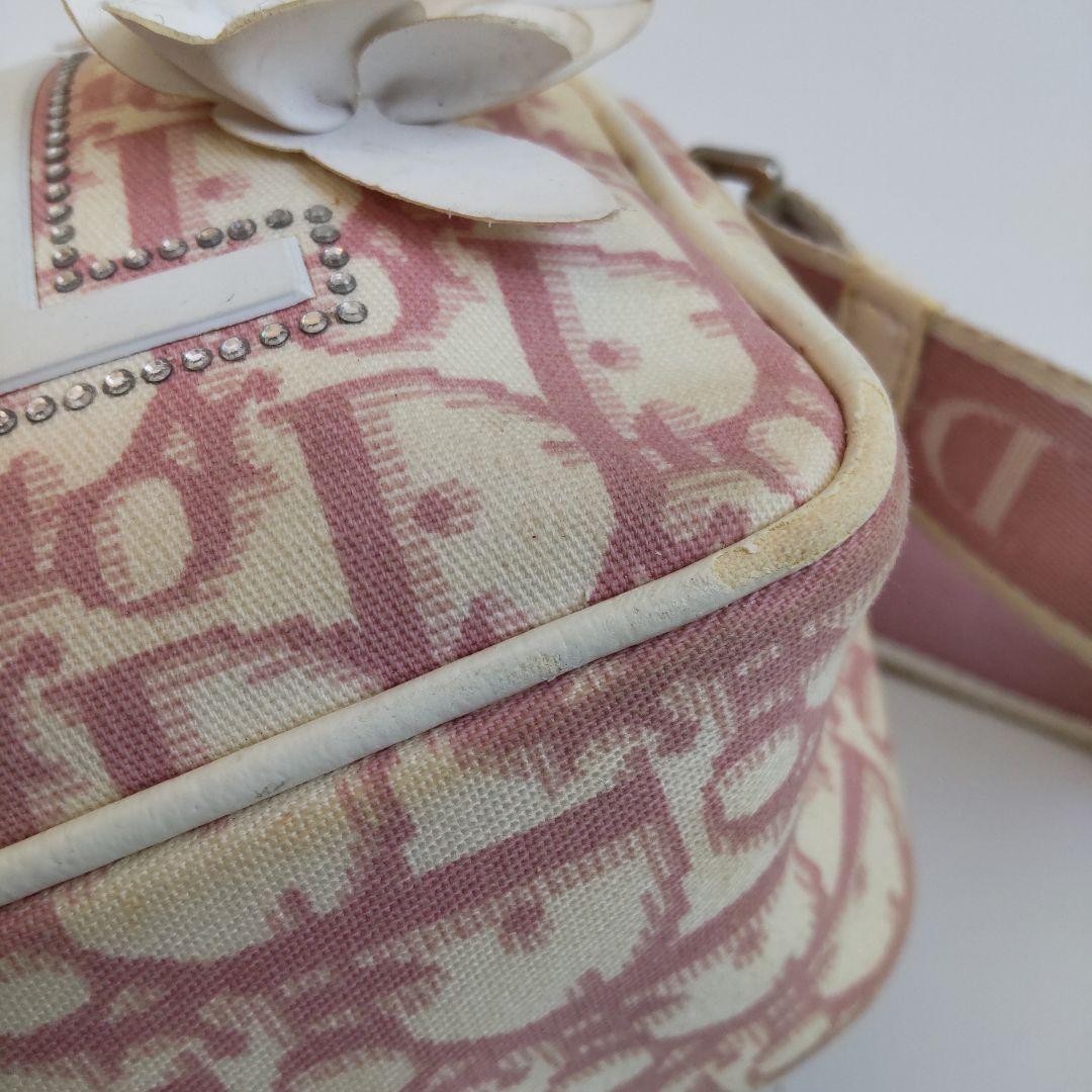 Christian Dior Bag trotter rhinestone logo pink shoulder bag