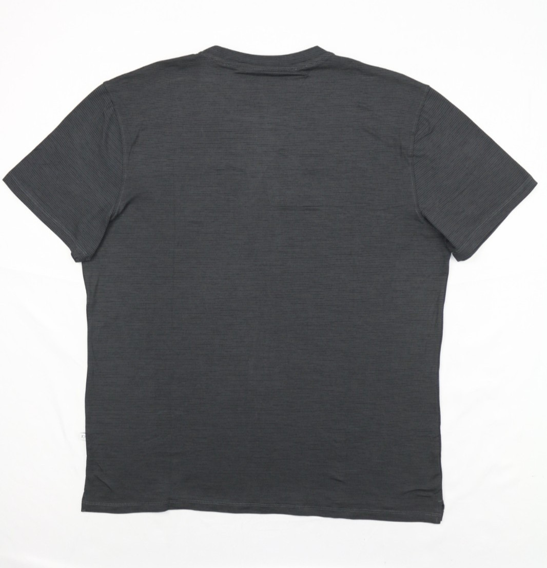 7 Diamonds Mens Core Crew Neck StripedTee Charcoal L 4-Way Stretch Quick Dry