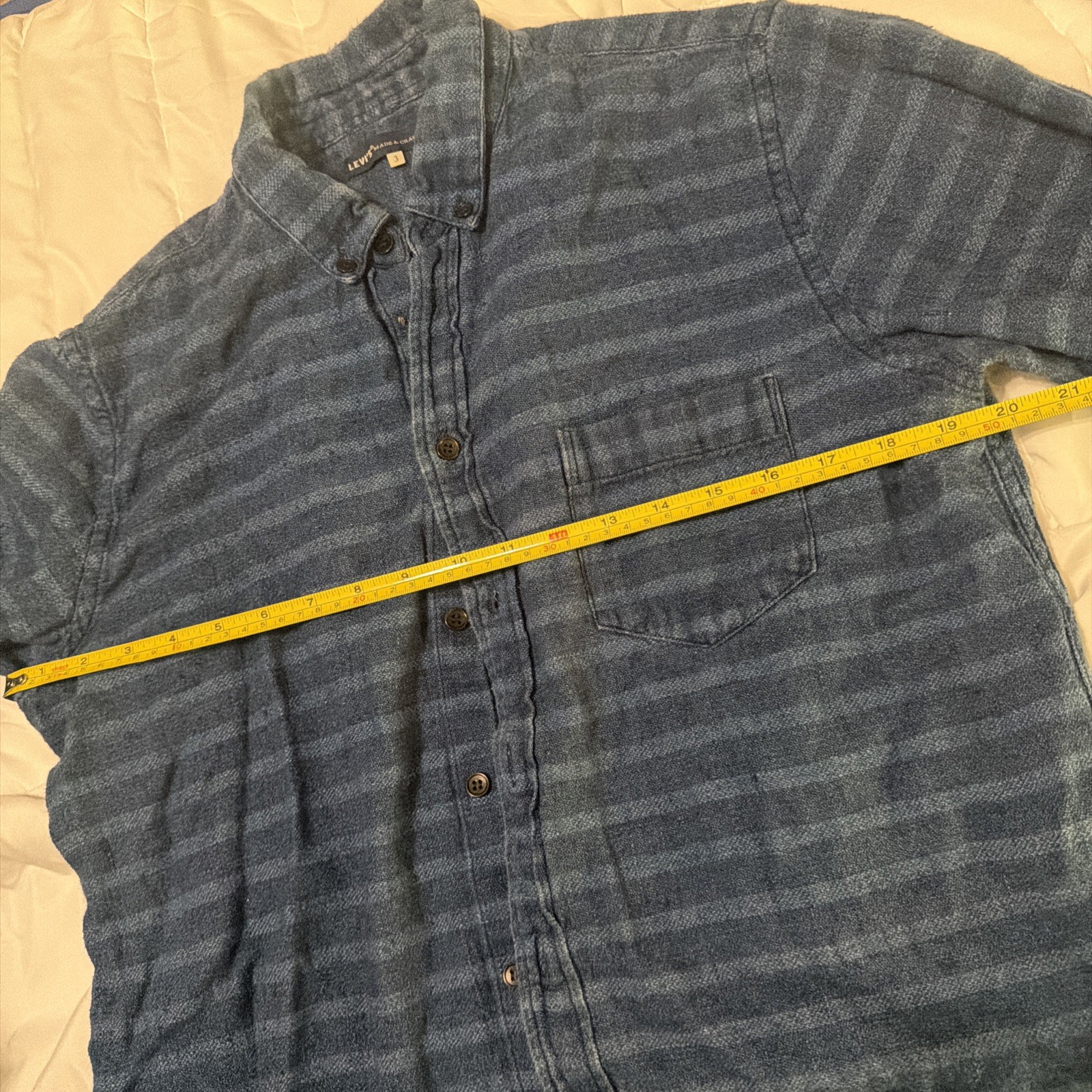 Levi’s Made Crafted Japanese Fabric ButtonDownShirt Mens Size3/L |**FLAWED** |O1