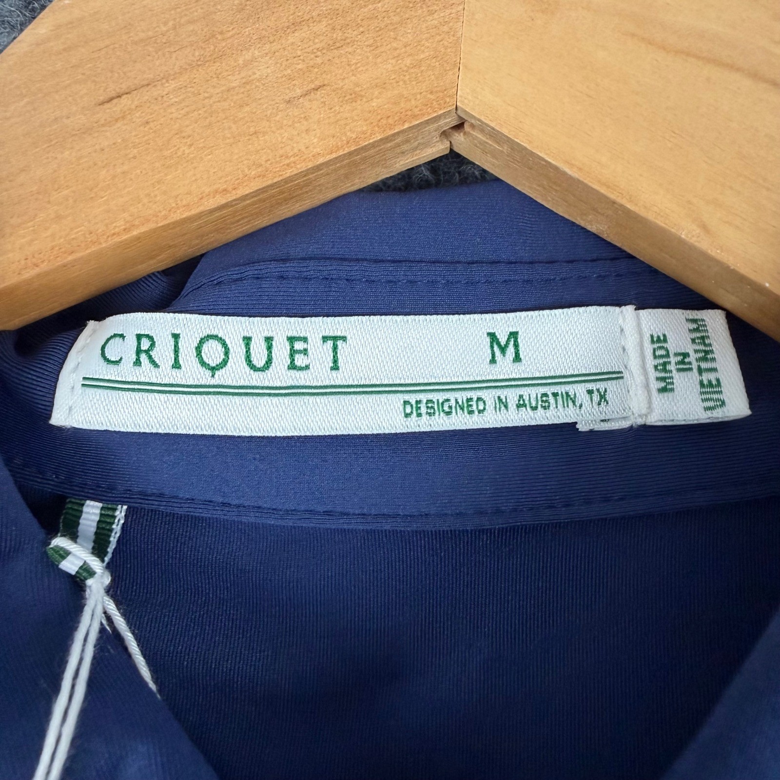 Criquet Men Performance Players Polo Shirt M Navy Blue NWT