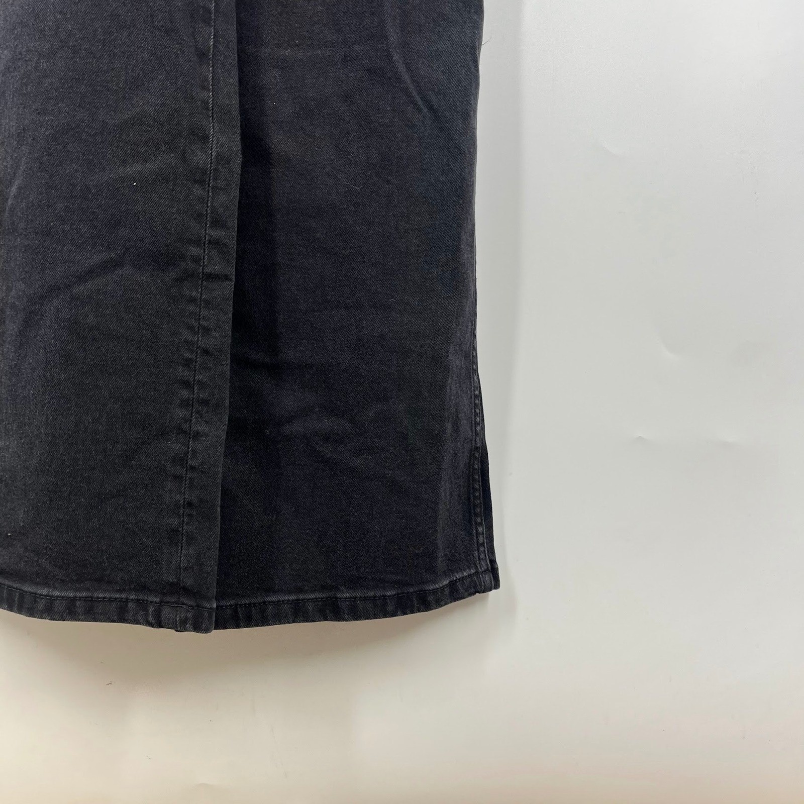 &Denim Womens Black Denim Overalls Recycled Cotton Straight Leg Size M NWT
