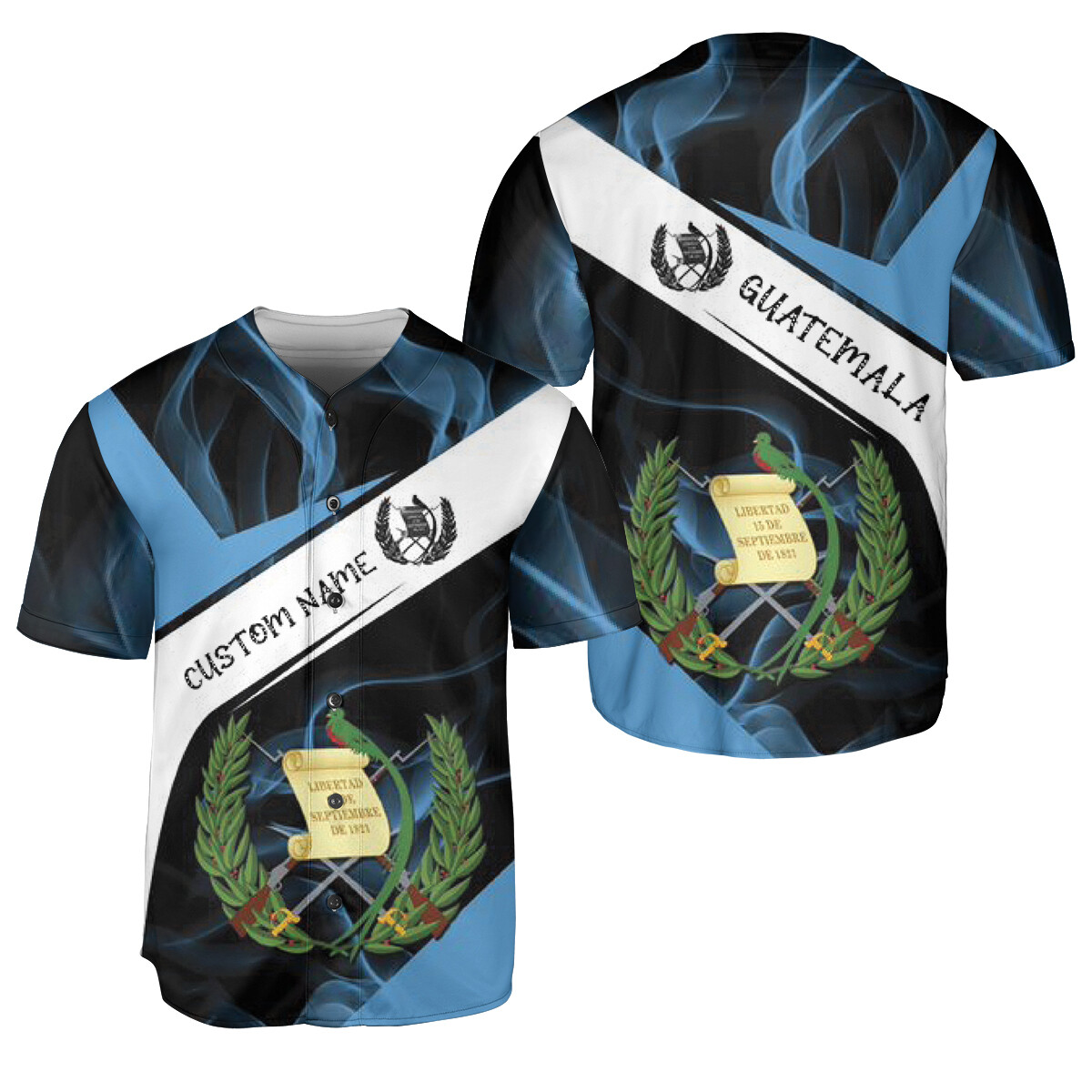 Personalized Name Guatemala Baseball Jersey Shirt Guatemalan Pride 3D Shirts Gif