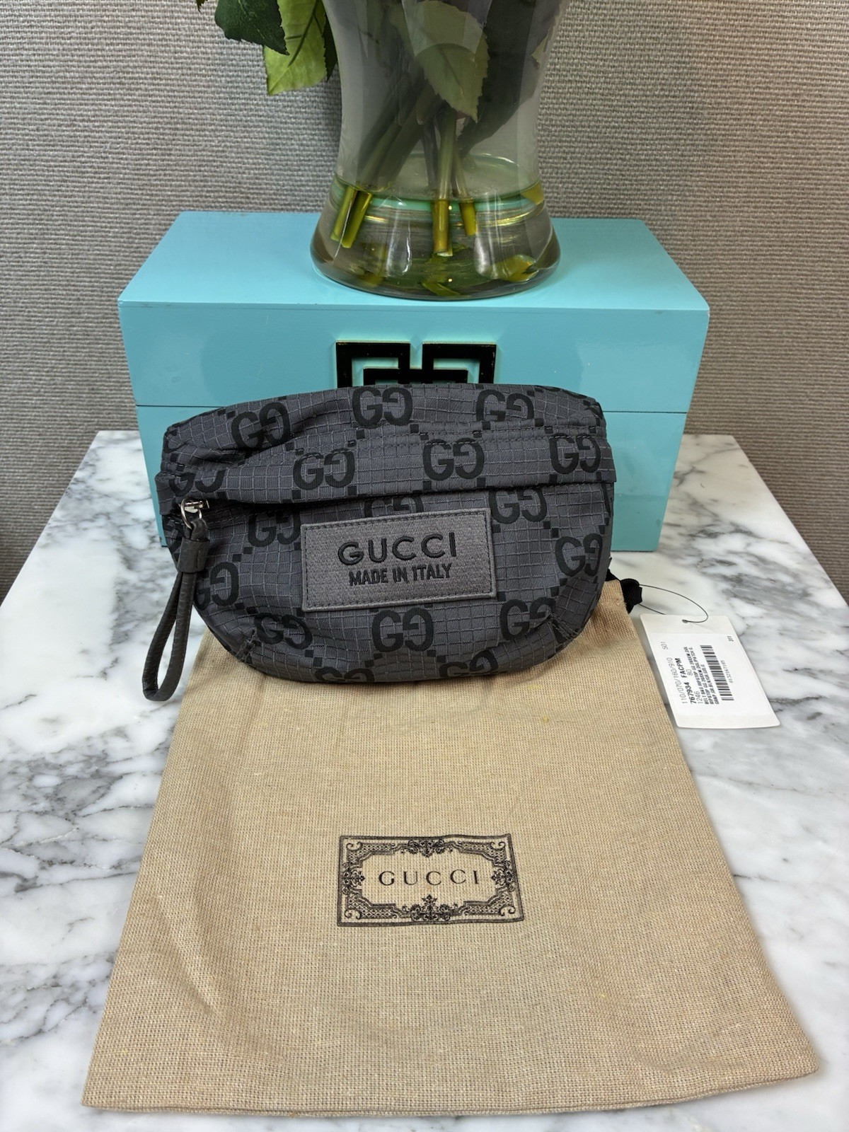 Gucci GG Ripstop Gray & Black Unisex Fabric Belt Bag Size 80cm – NWT Authentic