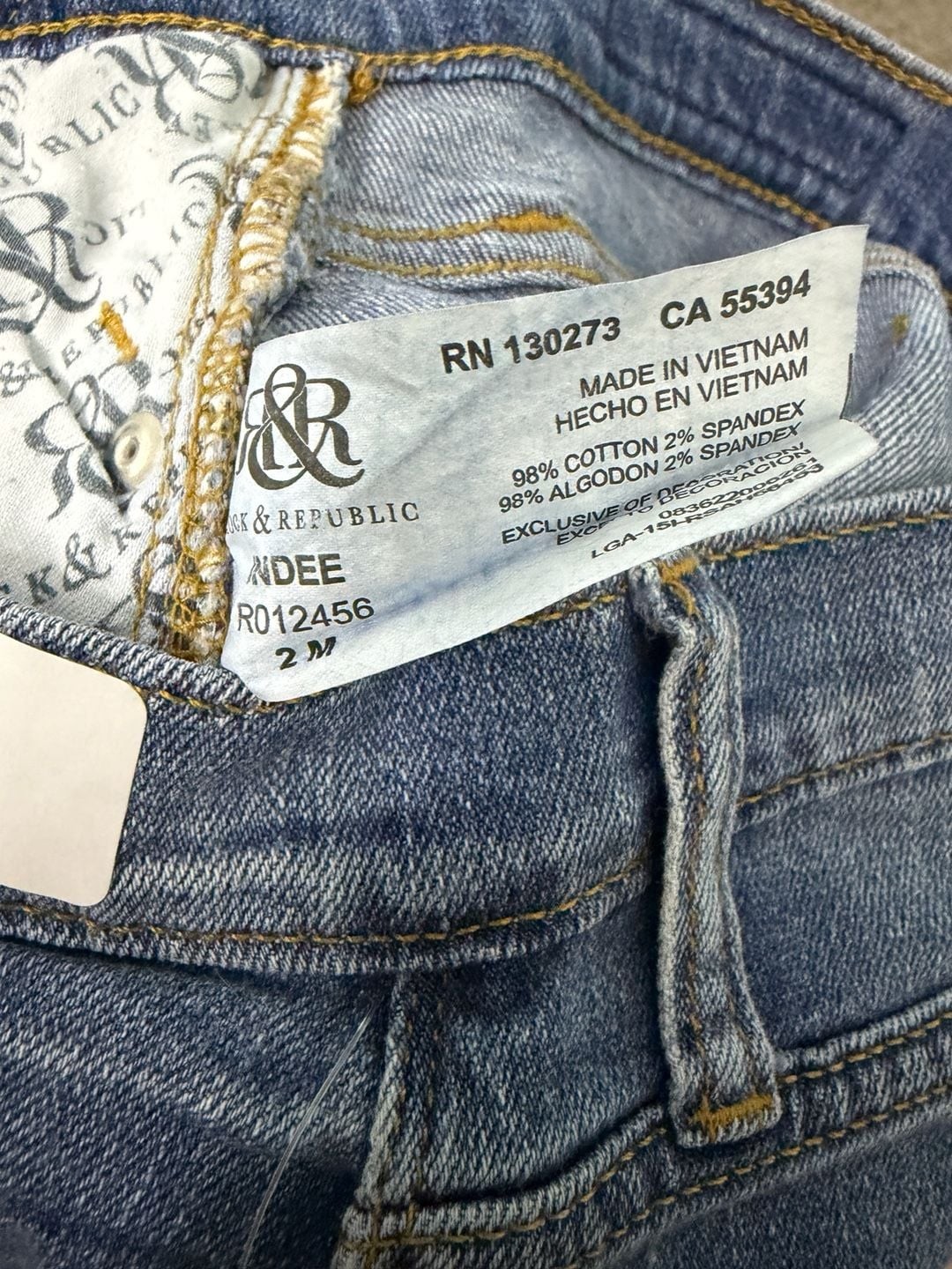 Rock & Republic Women’s Studded Distressed Medium Wash Denim Jeans