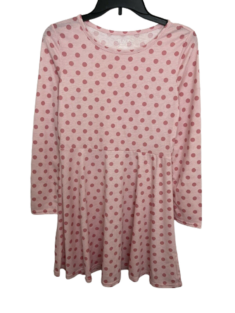 The Children’s Place Girls Dress Pink Polka Dots Size XXL (16) Retail $39