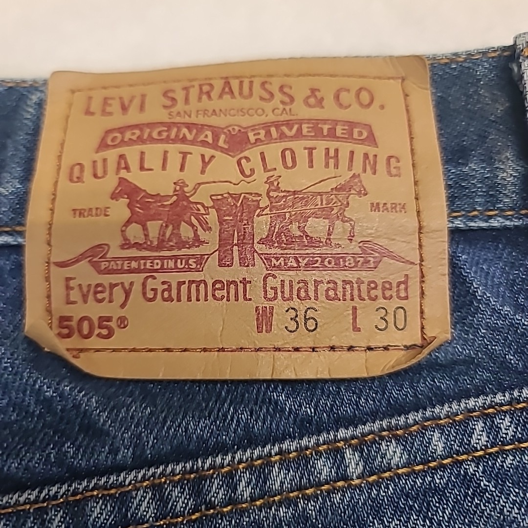 VTG Levi’s 505 Jeans Straight Blue Denim Mens 36×30 Faded Fits 34.5x 30 USA 90’s