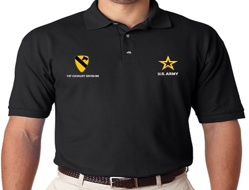 2ND INFANTRY DIVISION* ARMY LOGO*EMBROIDERED POLO. ARMY OFFICIALLY LICENSED