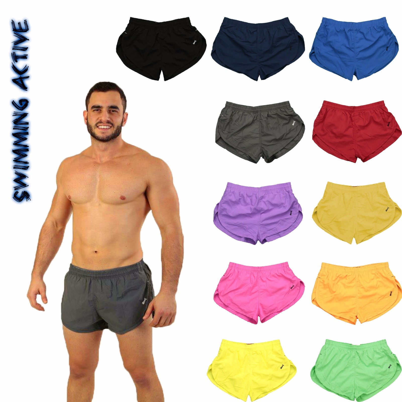 Men Running Shorts Bathing Suits Swimwear Swim Trunks Man Swimming (1830)