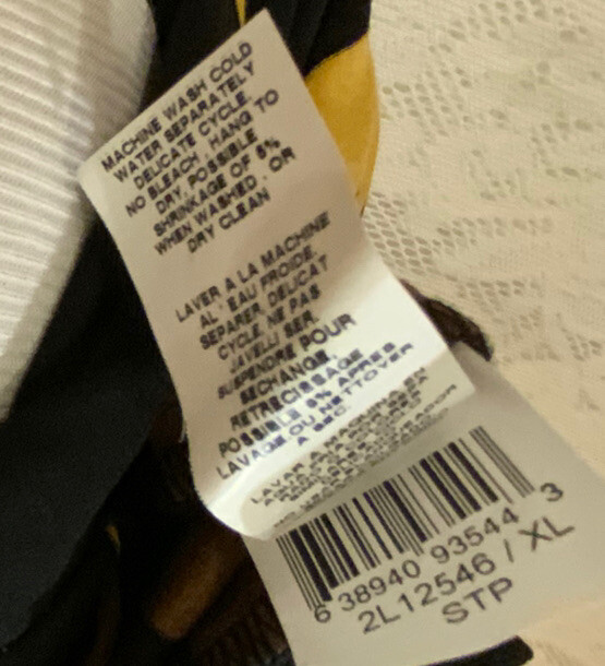 Karen Kane Black, brown, Yellow striped sleeveless maxi dress, Size XL
