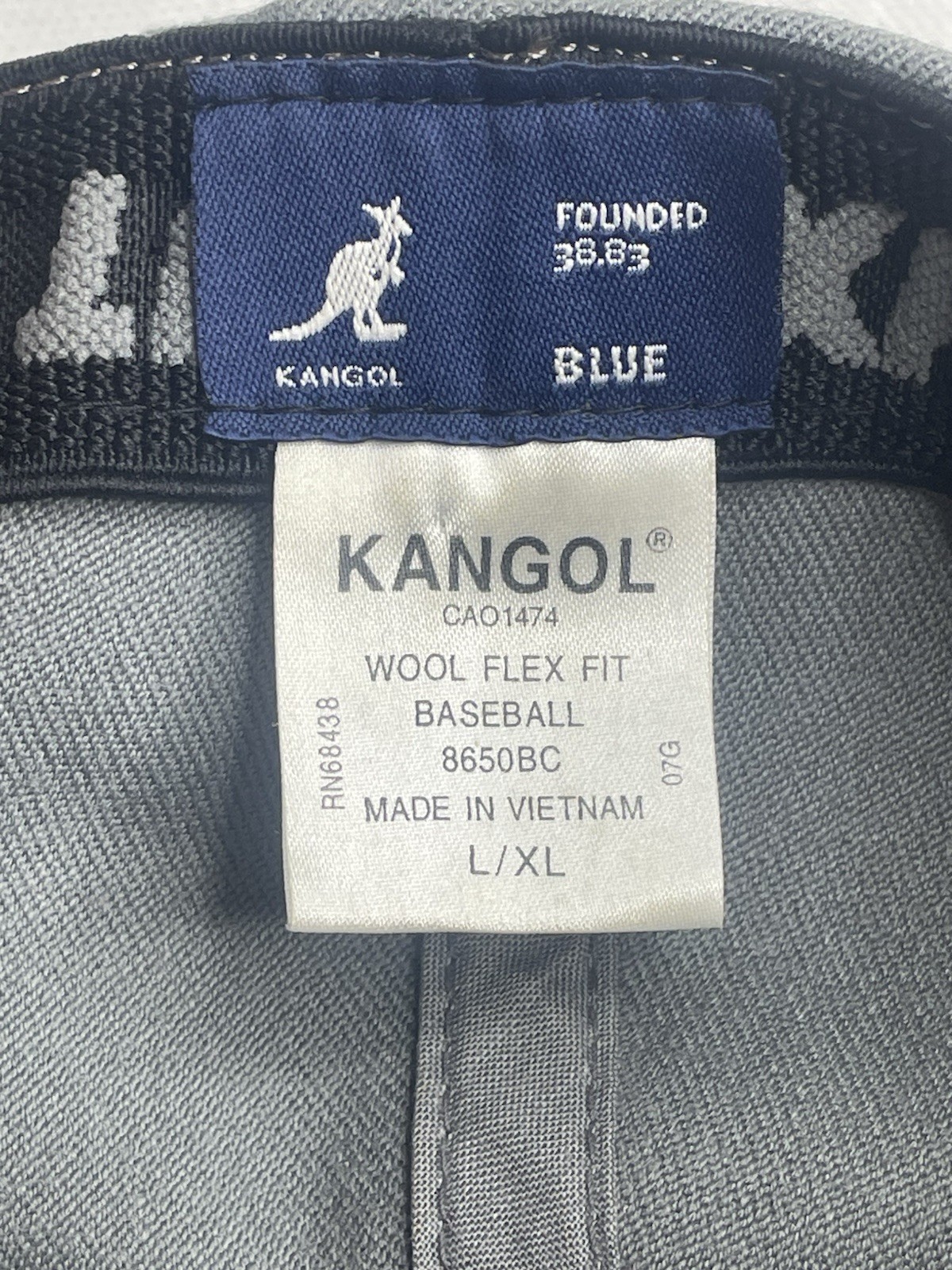 Vintage Kangol Blue Wool Blend Flexfit Baseball Cap Solid Gray Flexfit Size L/XL