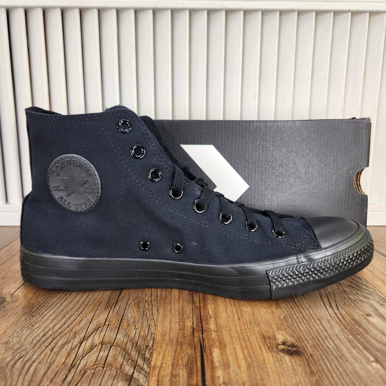 Converse CTAS Hi Sneakers Mens Size 9.5 Triple Black Canvas High Top Shoes M3310