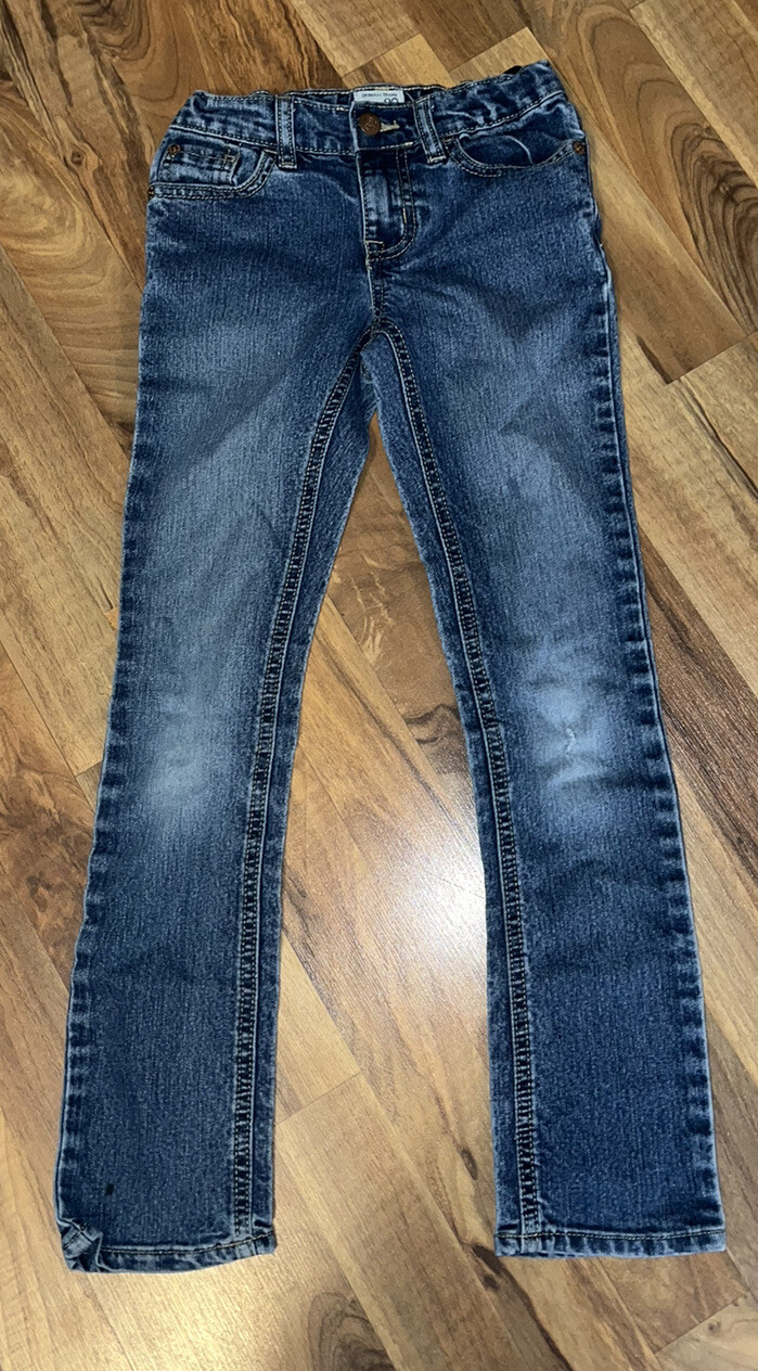 ChildrensPlace Girls Sz 10 Jeans Skinny ￼Slim Stretch Denim Adj Waist Spot OnLeg