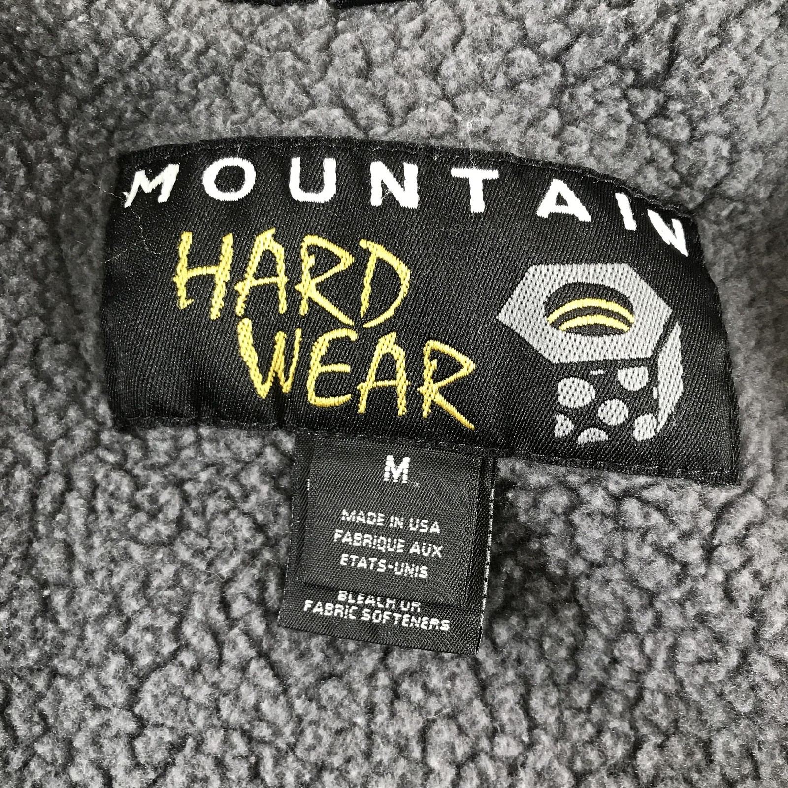 Mountain Hardwear Windstopper Jacket Mens Medium Gray Black Fleece Full Zip