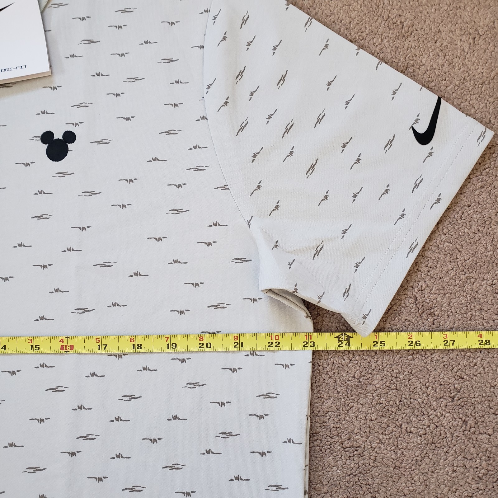 Nike Mickey Mouse Icon Polo Sz Large Mens Disney Grass All Over Print Shirt