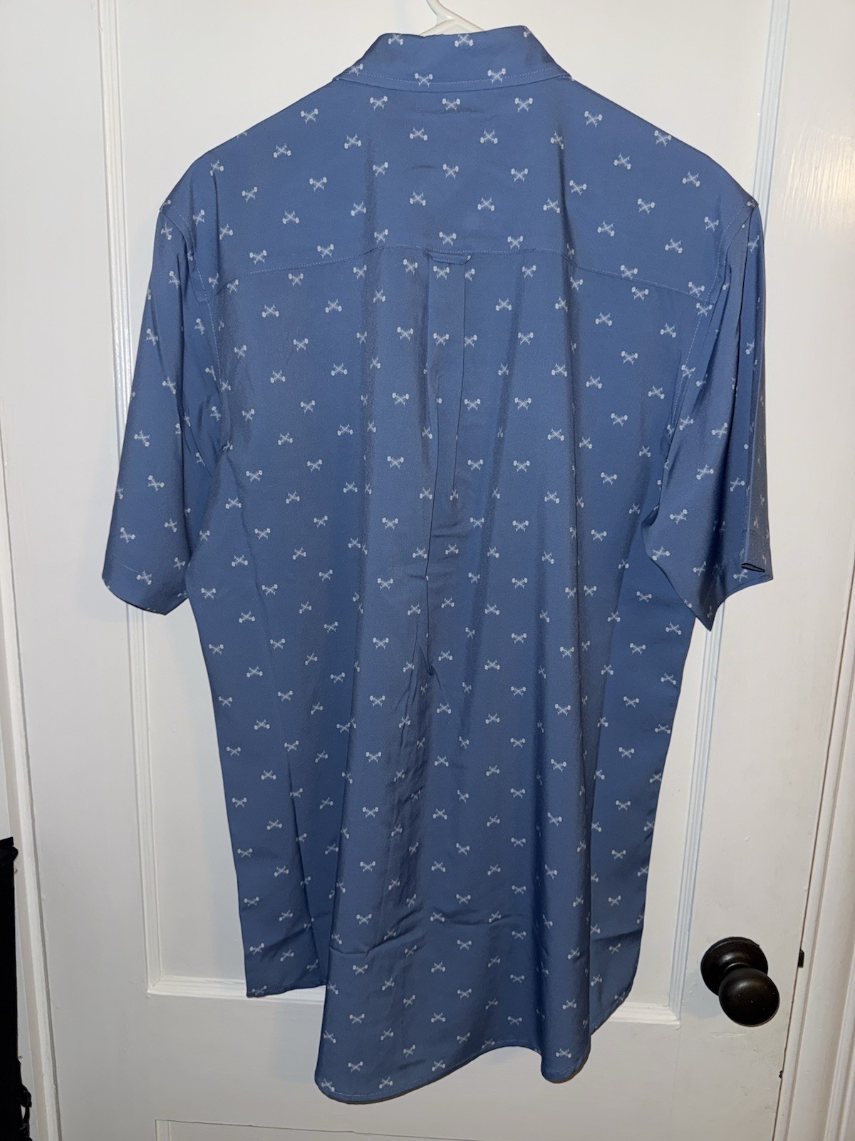Izod NWT Shirt Men’s LT Short Sleeve Button Down Fishbone Pattern Blue
