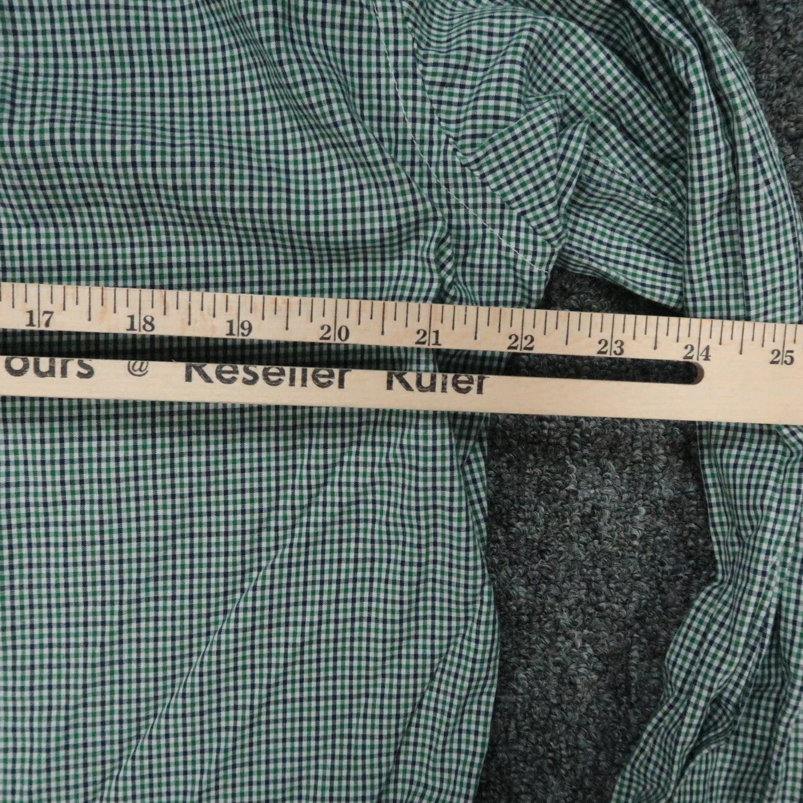 Gustin Shirt Mens XL Green White Check Long Sleeve Gingham Button Down Oxford